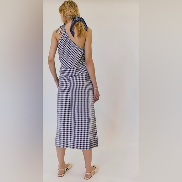 🆕 Free People Blue and White Harper Plaid Set - Picture 2 of 9